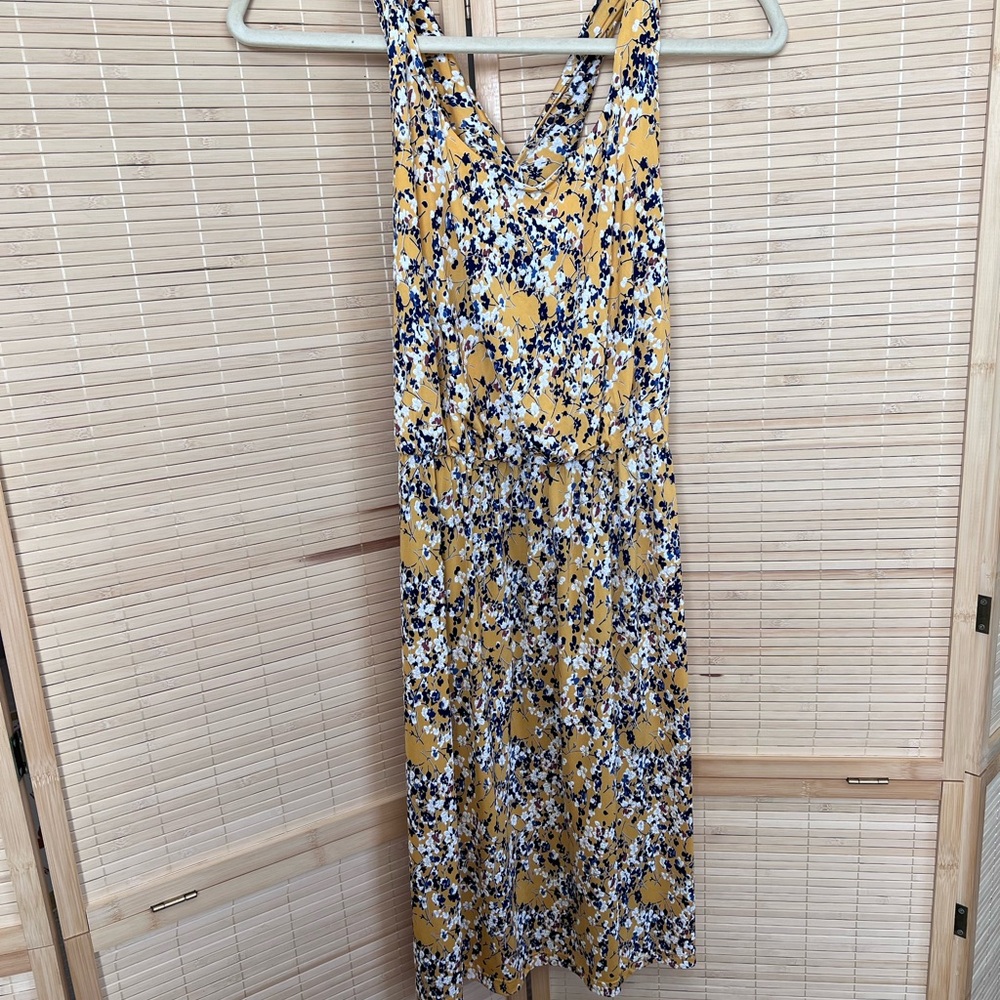 Kaileigh Yellow and Blue Floral Mini Dress